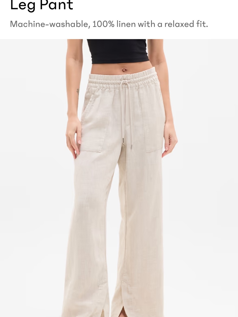 Athleta Retreat Linen Drawstring Women’s Pants - Light Blue - Picture 3 of 4